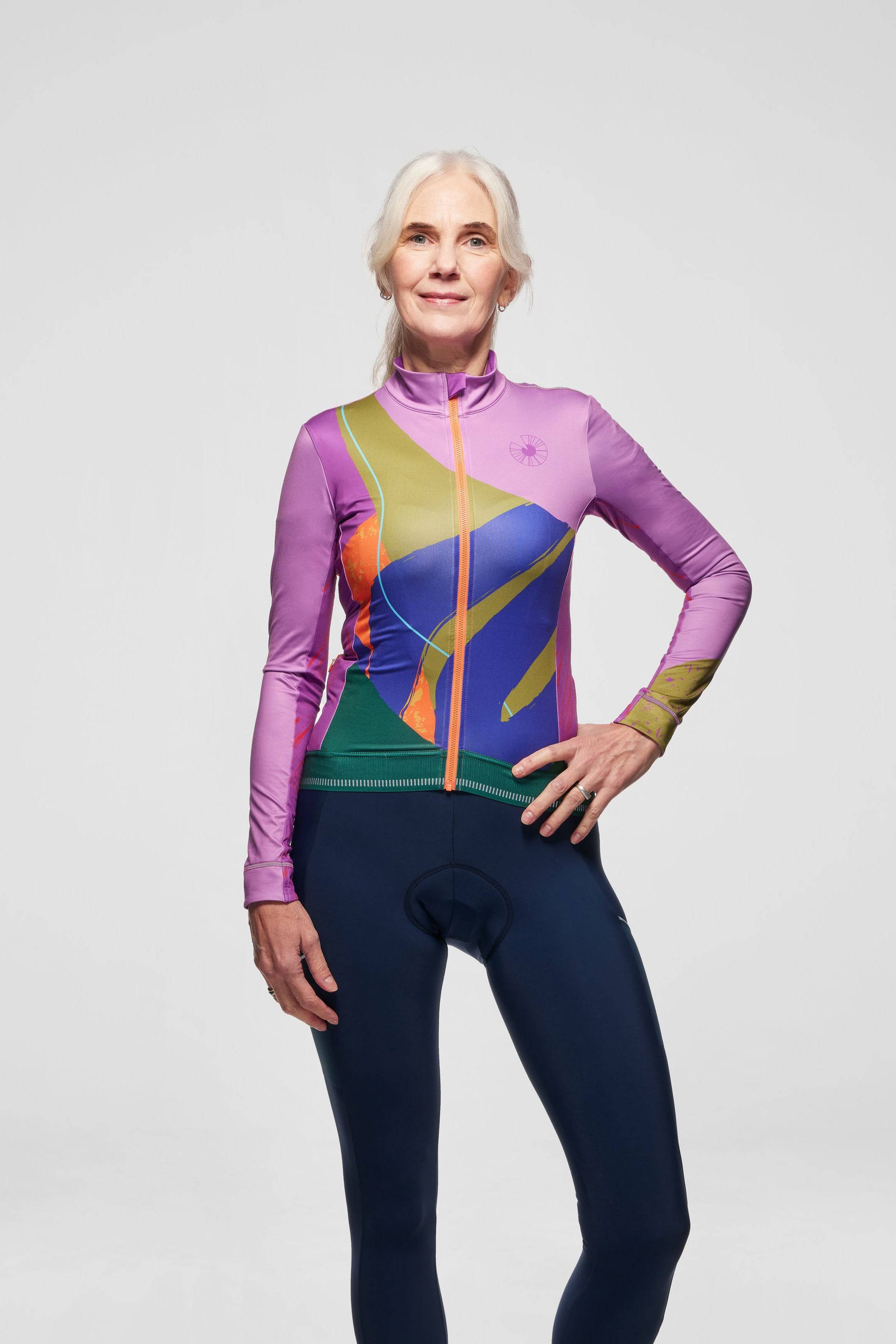 Model is wearing a size S long sleeve jersey