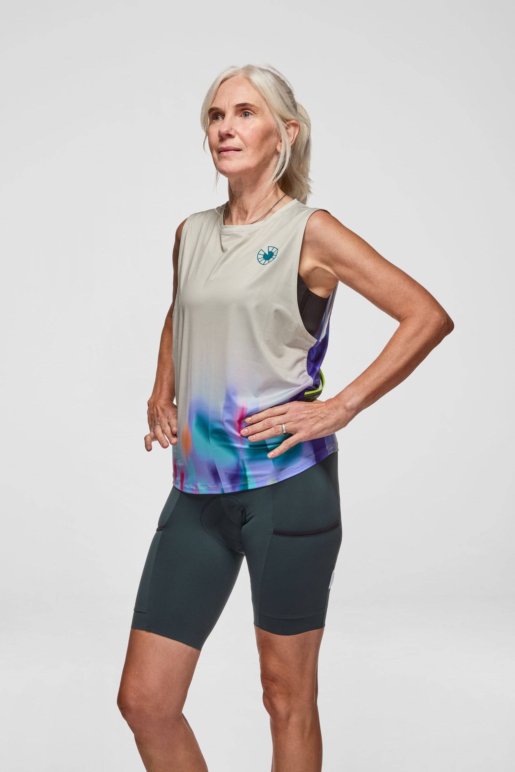 Model is wearing a size S top