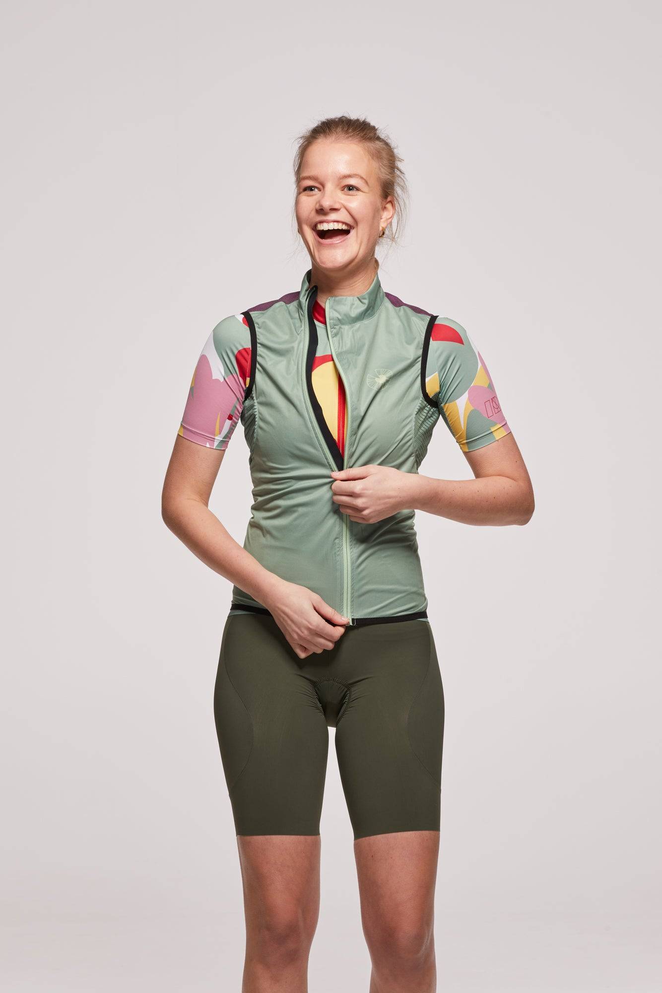 Cycling Gilet - Just in Case  Olive-Plum